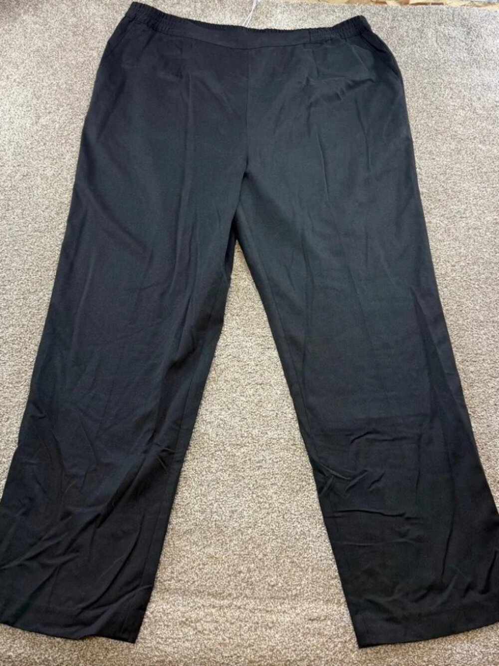 Appleseed's Womens Black Teflon Fabric Protector Straight Leg Pants 18 Chef Cook